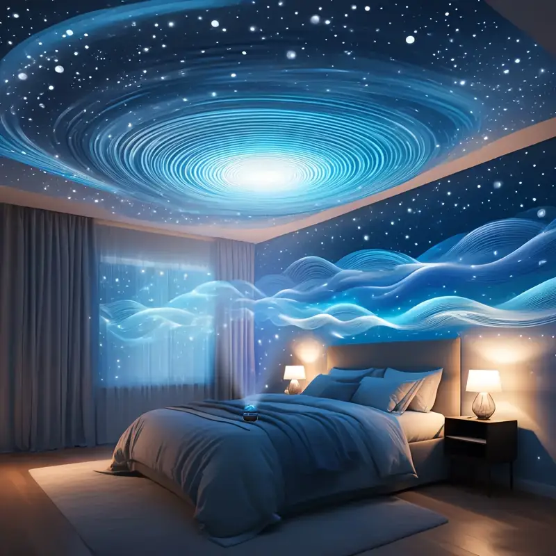 Electric Wave Pattern Projection Night Light, Wave Atmosphere Bedroom Night Light